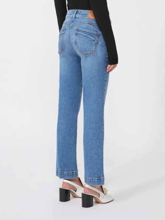 Perfect-fit low-rise mini flare trousers, ultramarine