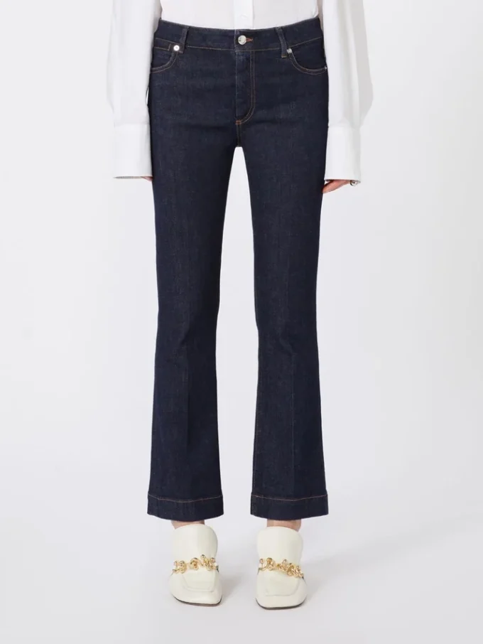 Perfect-fit mini flare jeans, ultramarine