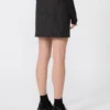 Pinstripe gabardine mini skirt, black