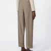 Pinstripe wool trousers, hazelnut brown