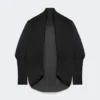Pleated fabric shrug, black