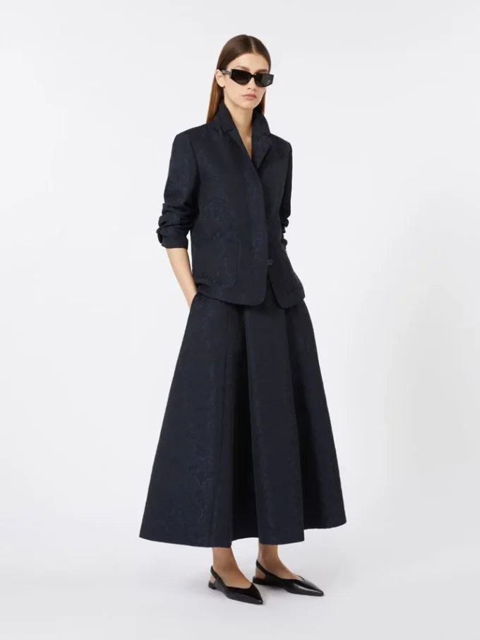 Pleated jacquard skirt, midnightblue Pleated jacquard skirt, midnightblue