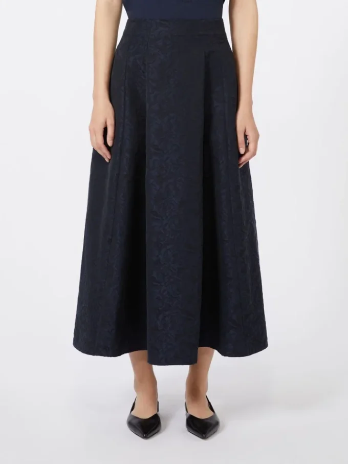 Pleated jacquard skirt, midnightblue Pleated jacquard skirt, midnightblue