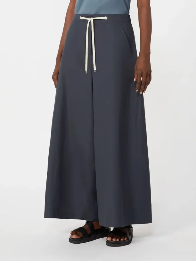 Poplin drawstring trousers, ultramarine