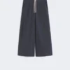Poplin drawstring trousers, ultramarine