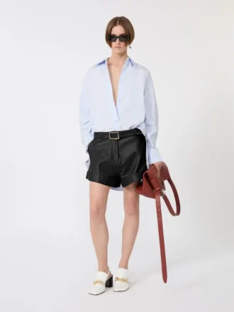 Poplin kimono-style tunic, avio