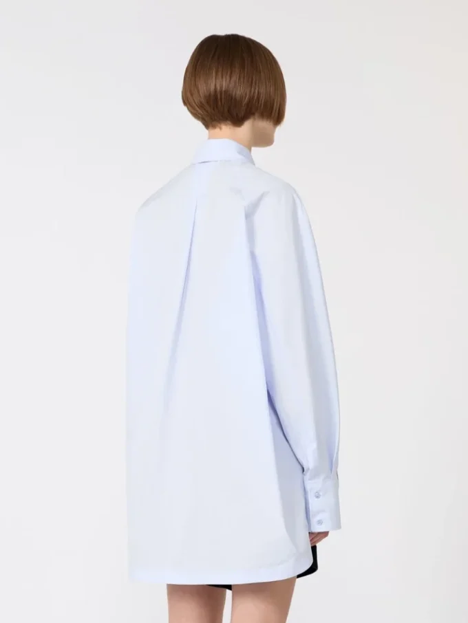 Poplin kimono-style tunic, avio