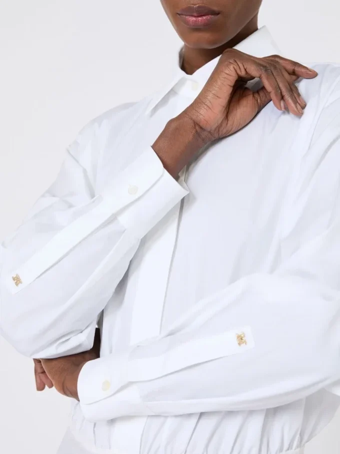 Poplin shirt bodysuit, optical white