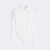 Poplin shirt bodysuit, optical white