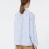 Poplin shirt with embroidery, light blue