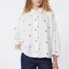 Poplin shirt with embroidery, white
