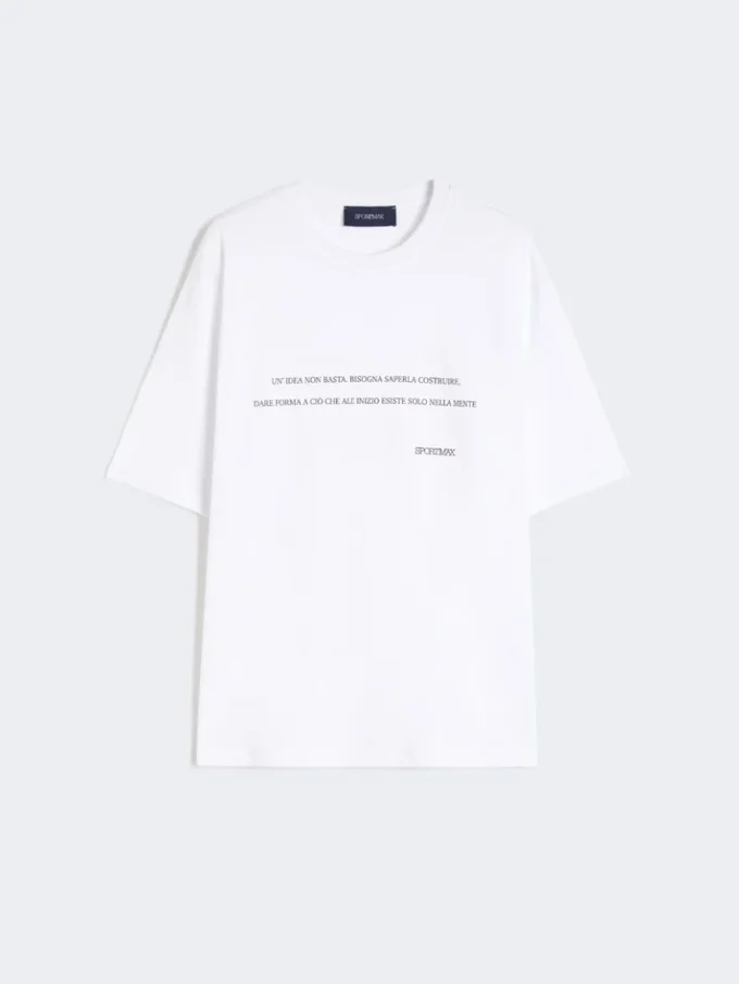 Printed cotton t-shirt, optical white