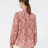Printed cotton voile shirt, cherry