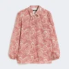Printed cotton voile shirt, cherry