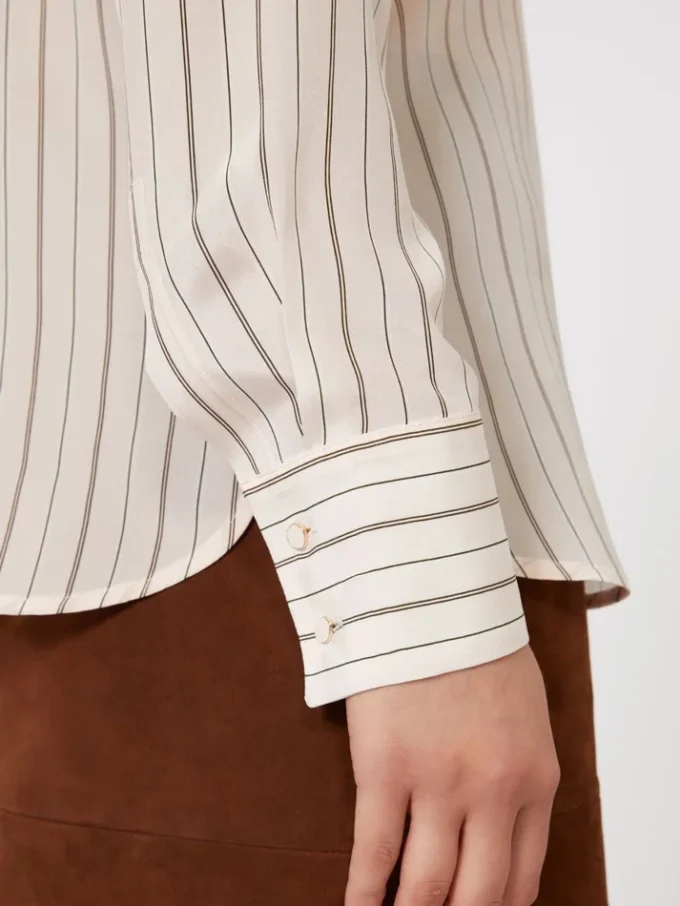 Printed crepe de chine shirt, pink Printed crepe de chine shirt, pink