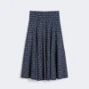 Printed jersey skirt, navy