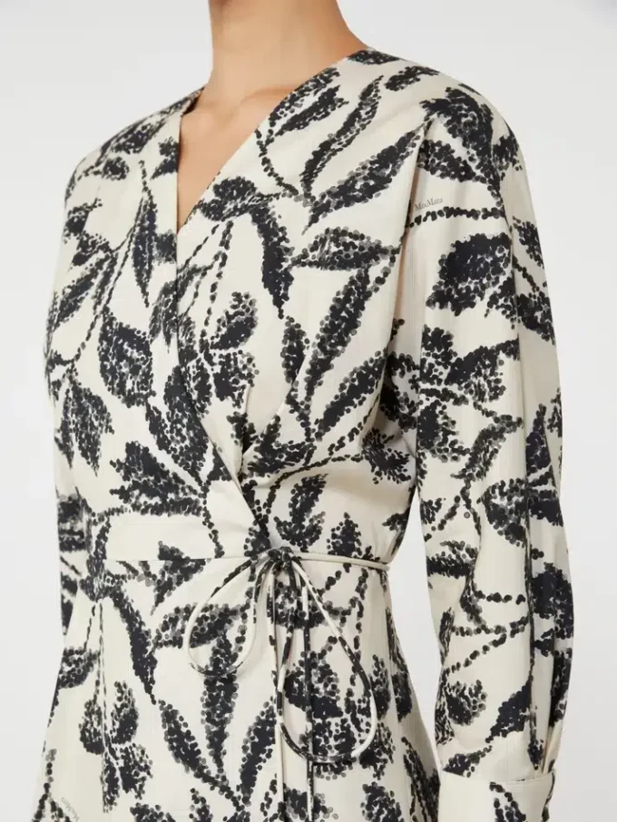 Printed poplin dress, beige Printed poplin dress, beige