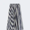 Printed poplin pleated skirt, navy
