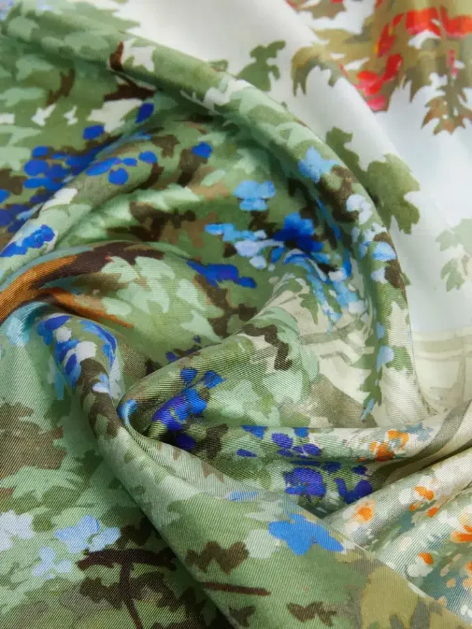 Printed silk foulard, antique rose