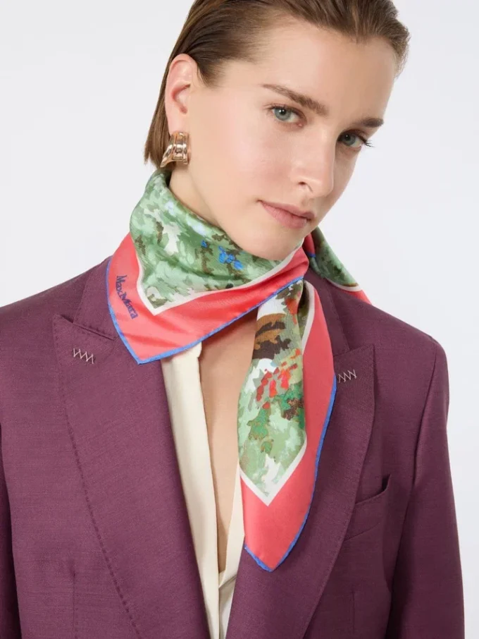 Printed silk foulard, antique rose