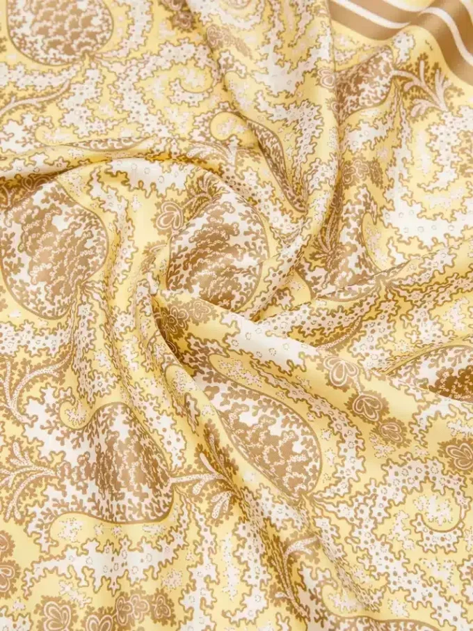 Printed silk foulard, green