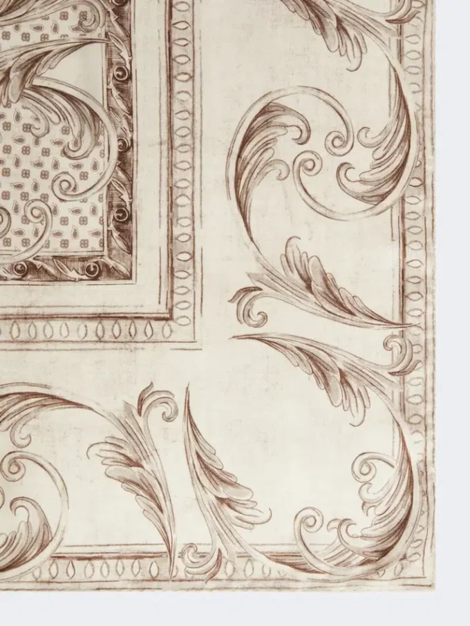 Printed silk pocket square, white