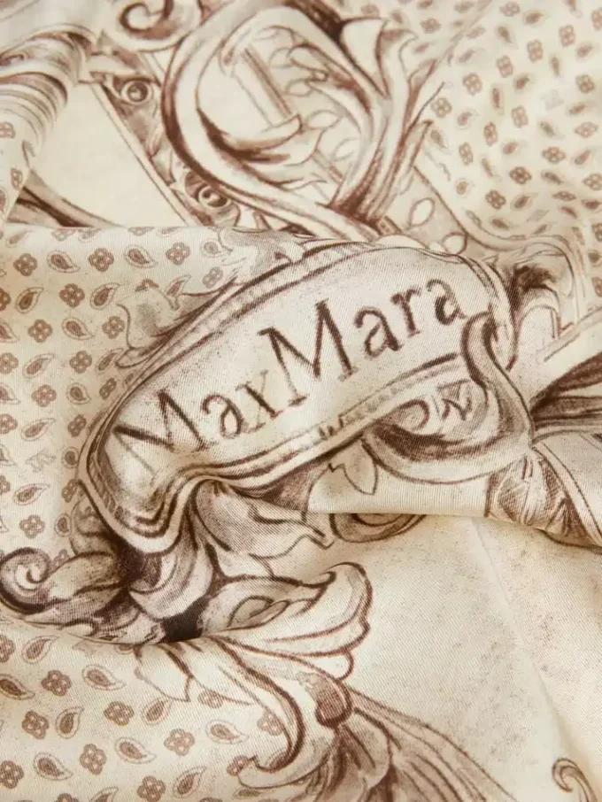 Printed silk pocket square, white