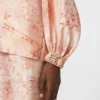 Printed silk shirt, pink