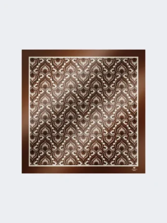 Printed silk square foulard, caramel