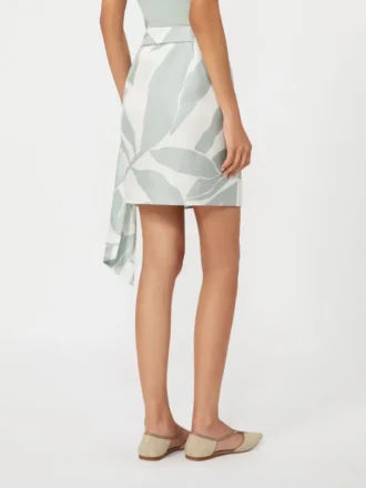 Printed silk twill skirt, silk