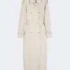 Pure linen drill double-breasted duster coat, sand Pure linen drill double-breasted duster coat, sand