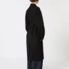 Pure wool robe coat, black