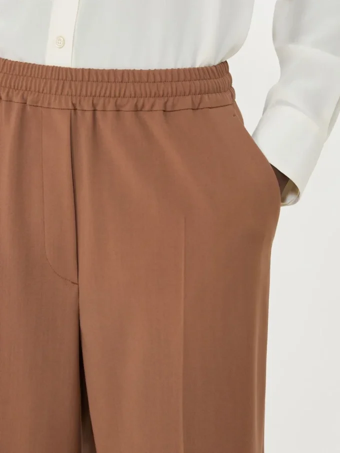 Pure woollen cloth trousers, tobacco