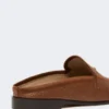Raffia-effect canvas mules, amber brown Raffia-effect canvas mules, amber brown