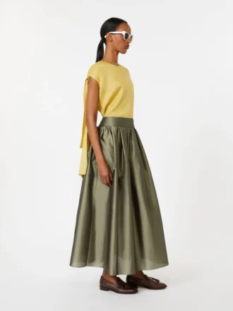 Ramie canvas blouse, bright yellow