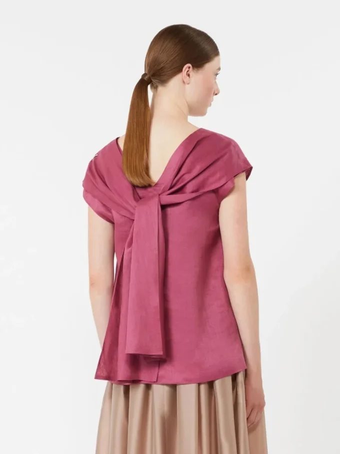 Ramie canvas blouse, cyclamen