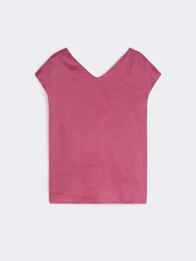 Ramie canvas blouse, cyclamen