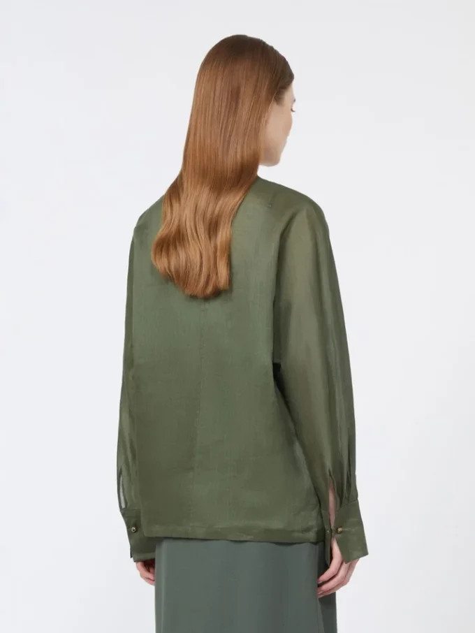 Ramie canvas shirt, kaki