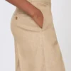 Regular-cut trousers in linen basketweave, camel