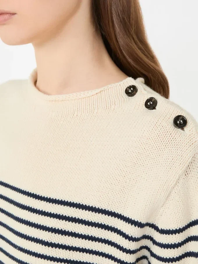 Relaxed-fit cotton sweater, navy