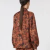 Relaxed-fit printed silk shirt, terra cotta