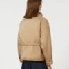 Reversible padded jacket in water-repellent canvas, hazelnut brown