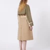 Reversible water-repellent gabardine trench coat, beige