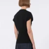 Rib-knit viscose sweater, black