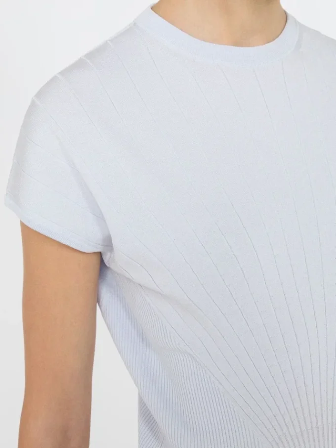 Rib-knit viscose sweater, light blue Rib-knit viscose sweater, light blue