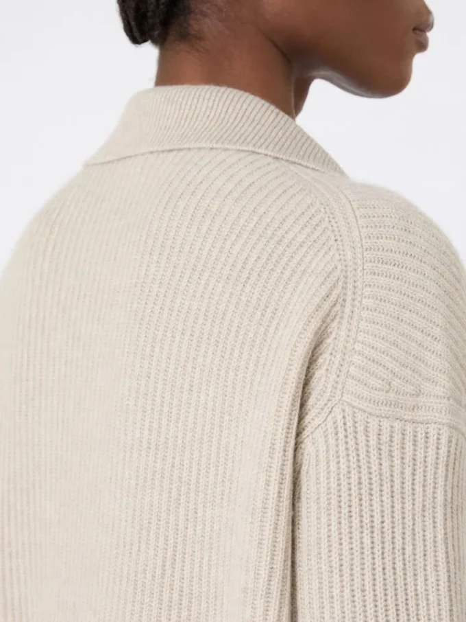 Ribbed cashmere jumper, beige