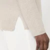 Ribbed cashmere jumper, beige