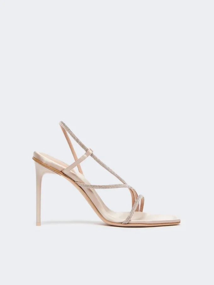 Satin and crystal sandals, make up nude Satin and crystal sandals, make up nude