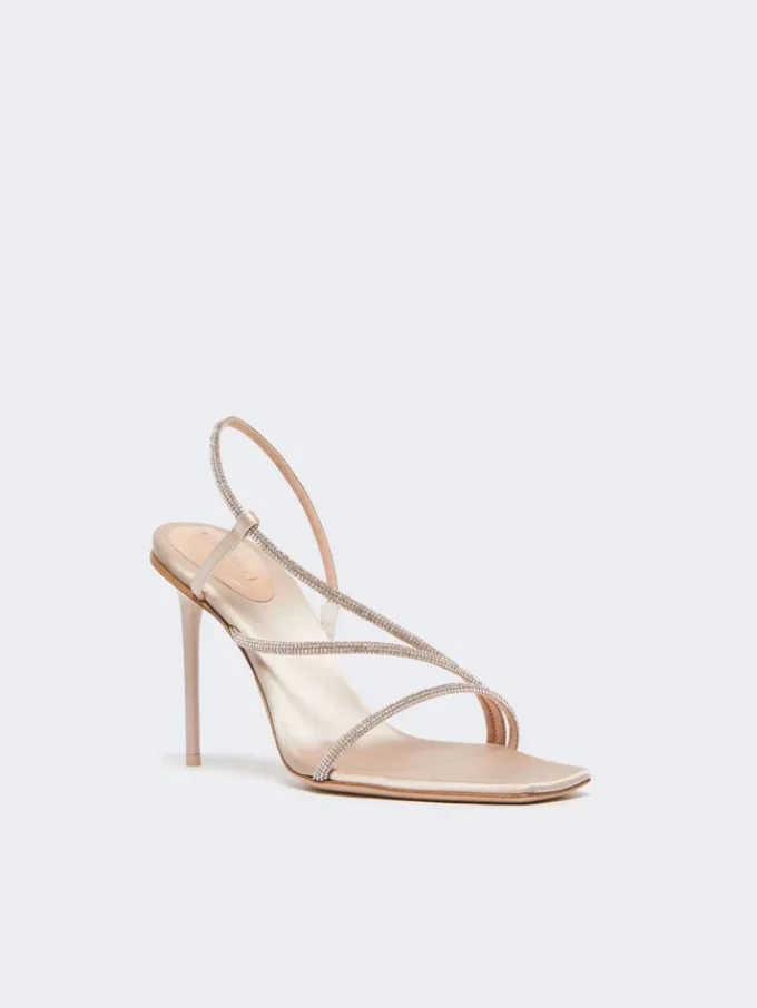Satin and crystal sandals, make up nude Satin and crystal sandals, make up nude