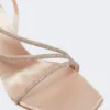Satin and crystal sandals, make up nude Satin and crystal sandals, make up nude